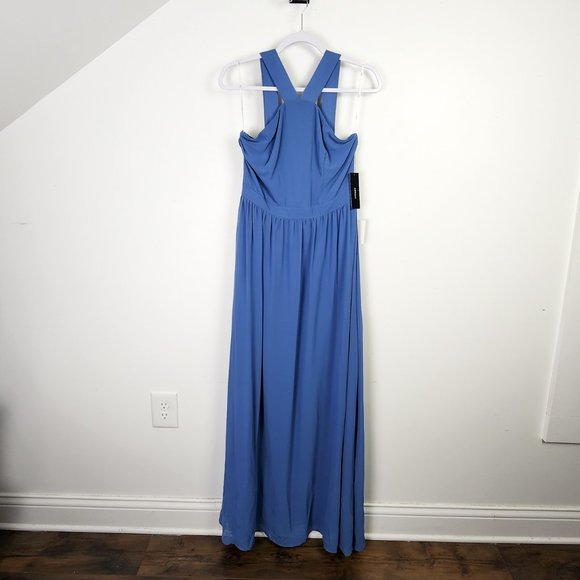 NWT Lulus Air Of Romance Blue Gown Maxi Dress Size Medium - Picture 3 of 13